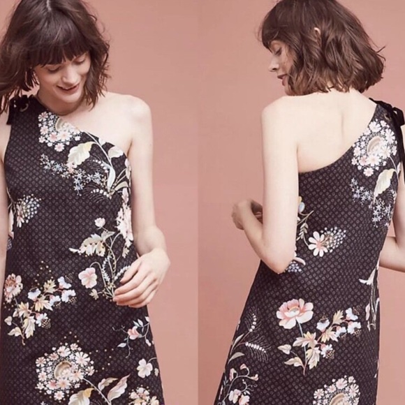 NWT ANTHROPOLOGIE Maeve Ashbury One shoulder Dress - Picture 3 of 12